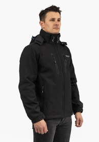 Kurtka Męska Niecieplana Softshell Wiosenna Pianka Lekka Czarna Freestep