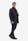 Kurtka Męska Przejściowa Płaszcz ze stójką Elegancki Casual Granatowy
