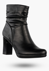 Botki Damskie Ekoskóra Buty Na Słupku Eleganckie Czarne Jezzi
