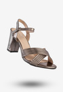 Sandały Damskie Ekoskóra Buty Eleganckie Na Słupku Metaliczne Filippo DS6901/25GN