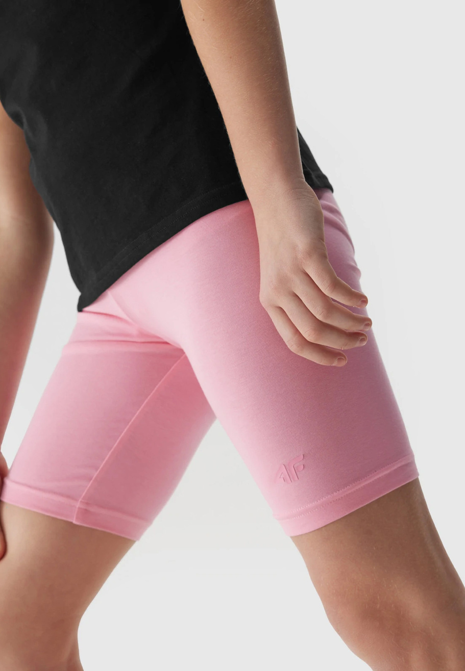 Legginsy Dziewczęce Kolarki 4F dzianinowe jasny róż 4FJWSS24TTIGF129