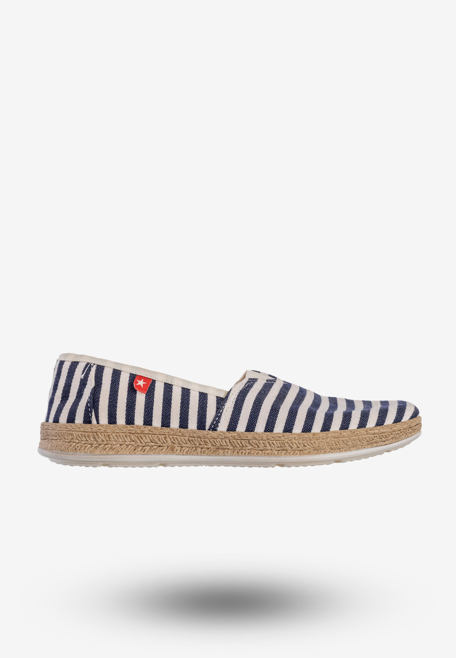 Espadryle Damskie BIG STAR Buty Wsuwane W Paski Granatowe FF276027