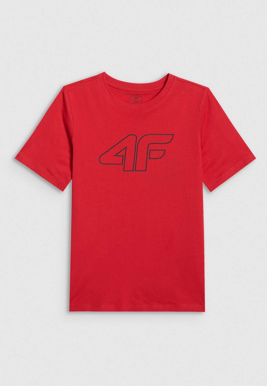Koszulka Chłopięca 4F T-shirt Sportowy Regular Czerwona 4FJWSS26TTSHM3007