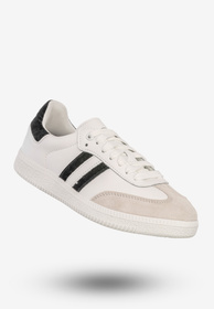 Sneakersy Męskie Skórzane Buty Sportowe Białe/Czarne DK Sandro
