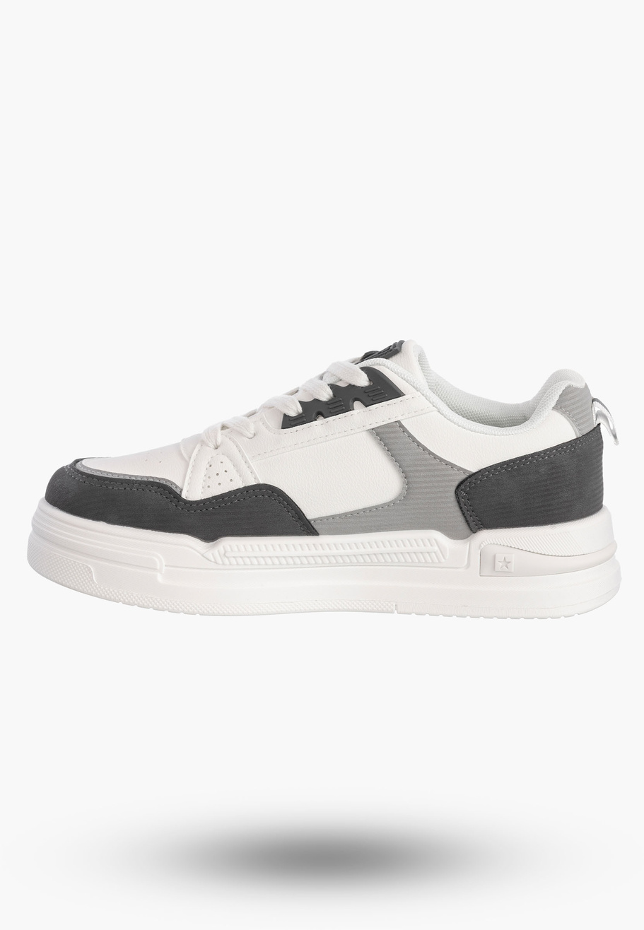 Sneakersy Damskie BIG STAR Buty Sportowe Białe Szare OO274A152