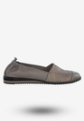 Baleriny Damskie Buty Ze Skóry Naturalnej Szare Korda 1539