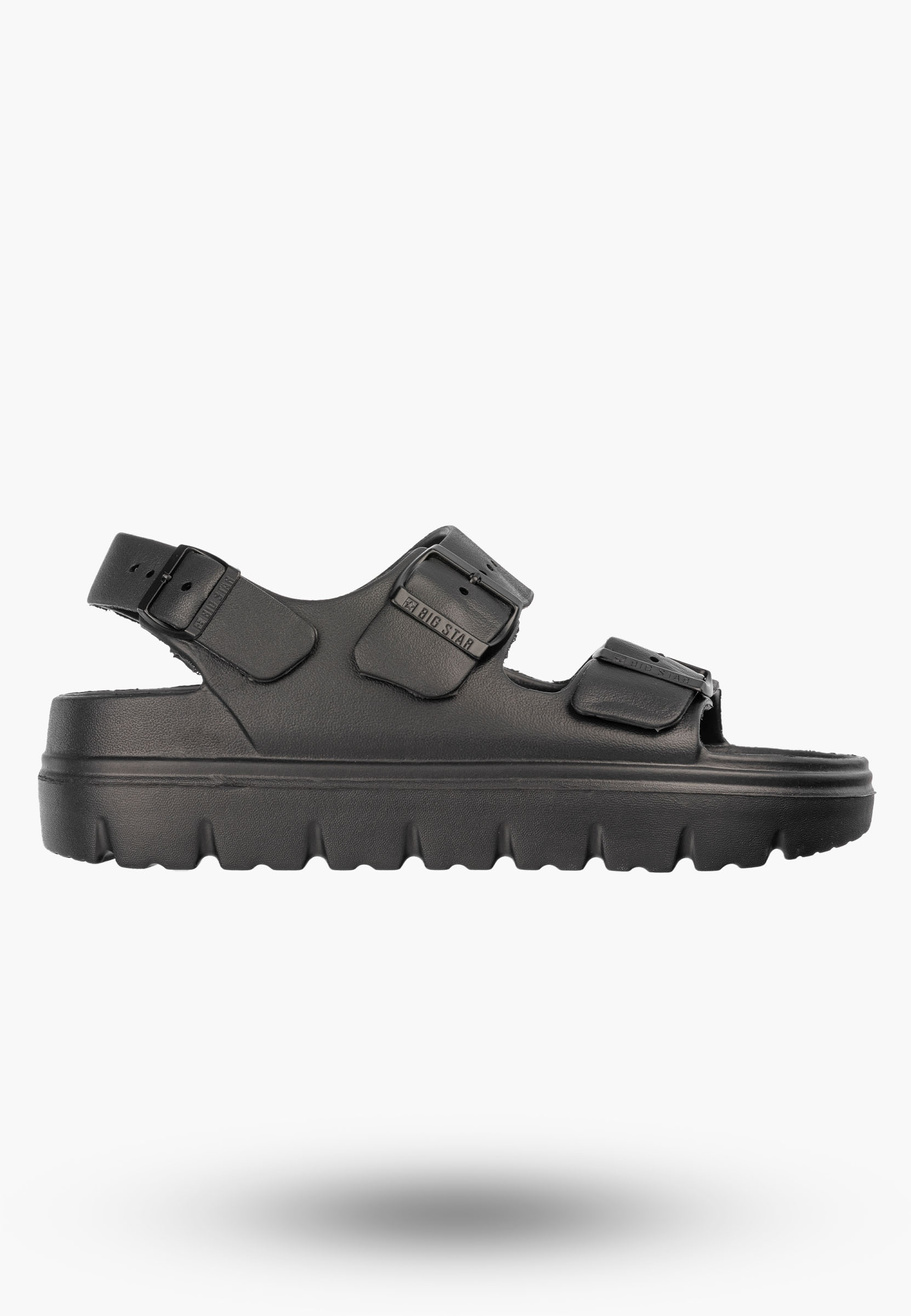 Sandały Damskie BIG STAR Piankowe Buty Letnie Na Klamry Czarne TT274A031