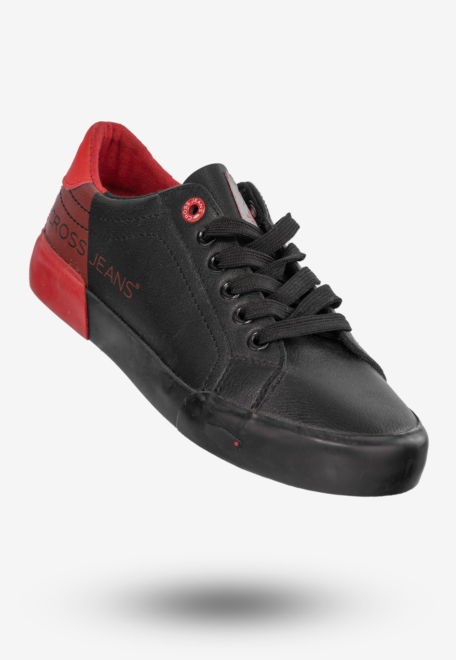 Tenisówki Damskie Trampki Ekoskóra Buty Cross Jeans Czarne EE2R4019C