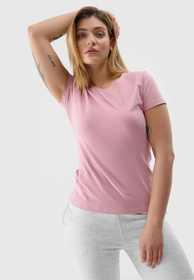 Koszulka Damska 4F Sportowy T-shirt Różowy Slim Fit 4FWSS24TTSHF1161