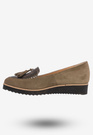 Buty Damskie Mokasyny Na Koturnie Modne Khaki 1152X