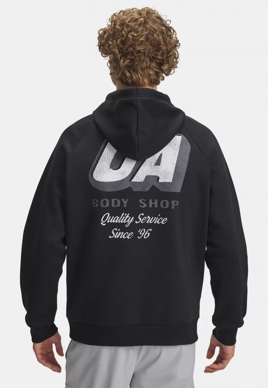 Bluza Męska Under Armour Rival Sportowa z Kapturem Loose Czarna