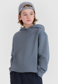 Bluza Chłopięca 4F Dresowa z Kapturem Oversize Turkusowa 4FJWSS25TSWSM1852