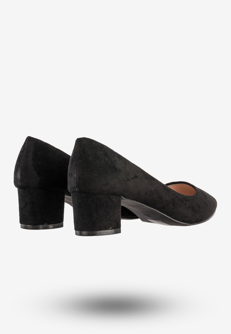 Czółenka Damskie Eleganckie Buty Na Klocku Niskie Czarne Goodin GD-OD-29