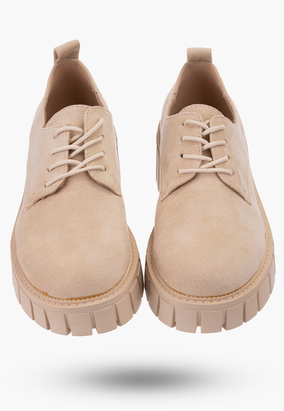 Buty Damskie Beżowe Półbuty