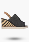 Sandały Damskie Wrangler Na Koturnie Buty Materiałowe Espadryle Grafitowe Mailorca Sabot