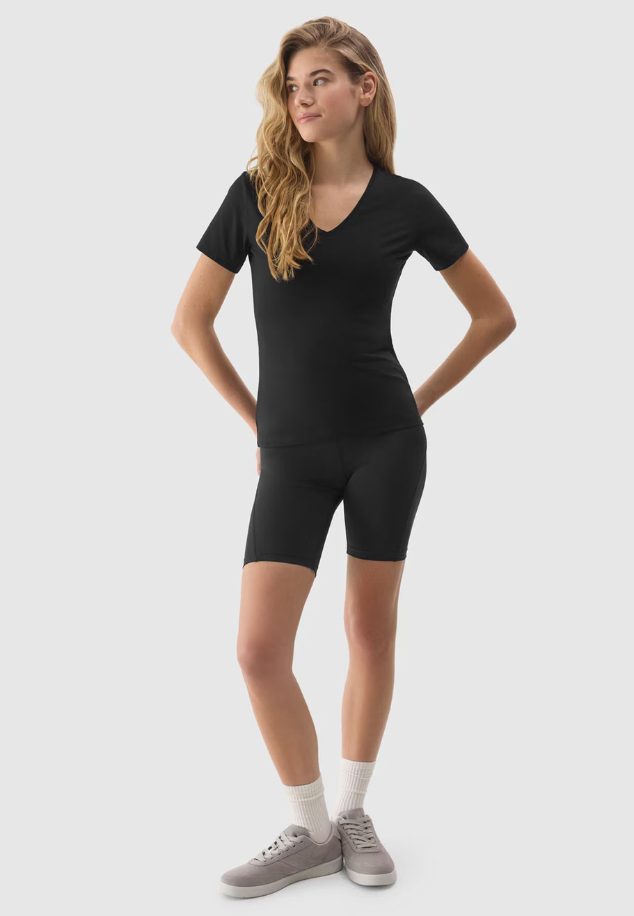 Koszulka Damska 4F Czarny T-shirt Basic 4FWSS24TTSHF1359