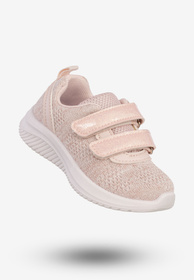 Sneakersy Dziecięce Na Rzepy Buty Sportowe Lekkie Pudrowy Róż Apawwa