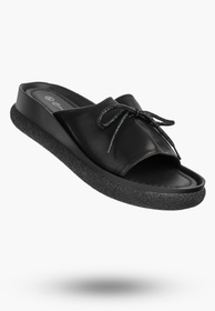 Klapki Damskie Ekoskóra Eleganckie Buty Na Platformie Letnie Czarne Potocki 26-43366