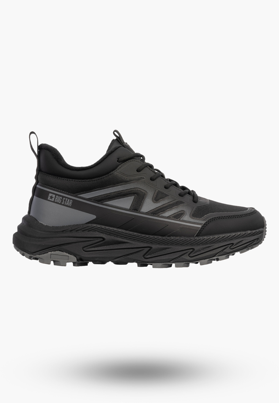 Sneakersy Męskie BIG STAR Ocieplane Półbuty Sportowe Casual Czarne UU174060
