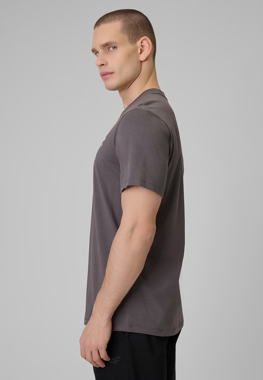 Koszulka Męska 4F T-Shirt Bawełniany Regular Sportowy Szary 4FWSS26TTSHM2659