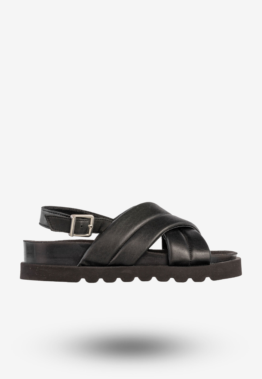 Sandały Damskie Skórzane Buty Eleganckie Klasyczne Czarne EMMA 8832