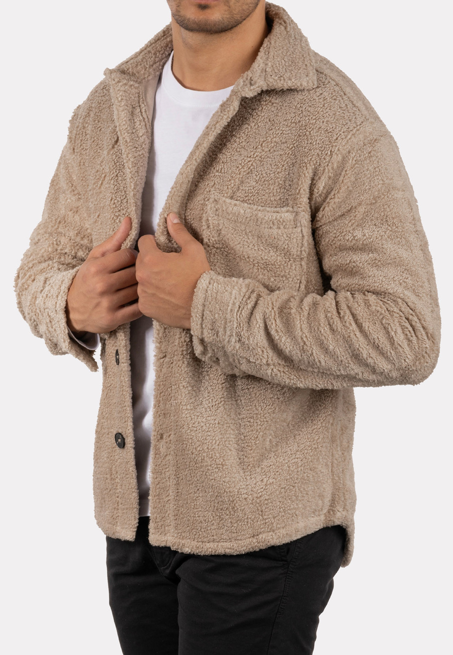 Kurtka Męska Bluza rozpinana Beżowa Oversize Modna K-11-2024