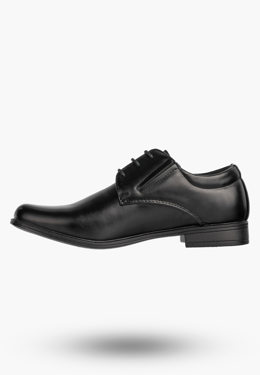 Buty Chłopięce Ekoskóra Eleganckie Wizytowe Komunijne Półbuty Czarne