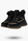 Botki Damskie Buty na platformie Sneakersy Ocieplane Trzewiki Czarne