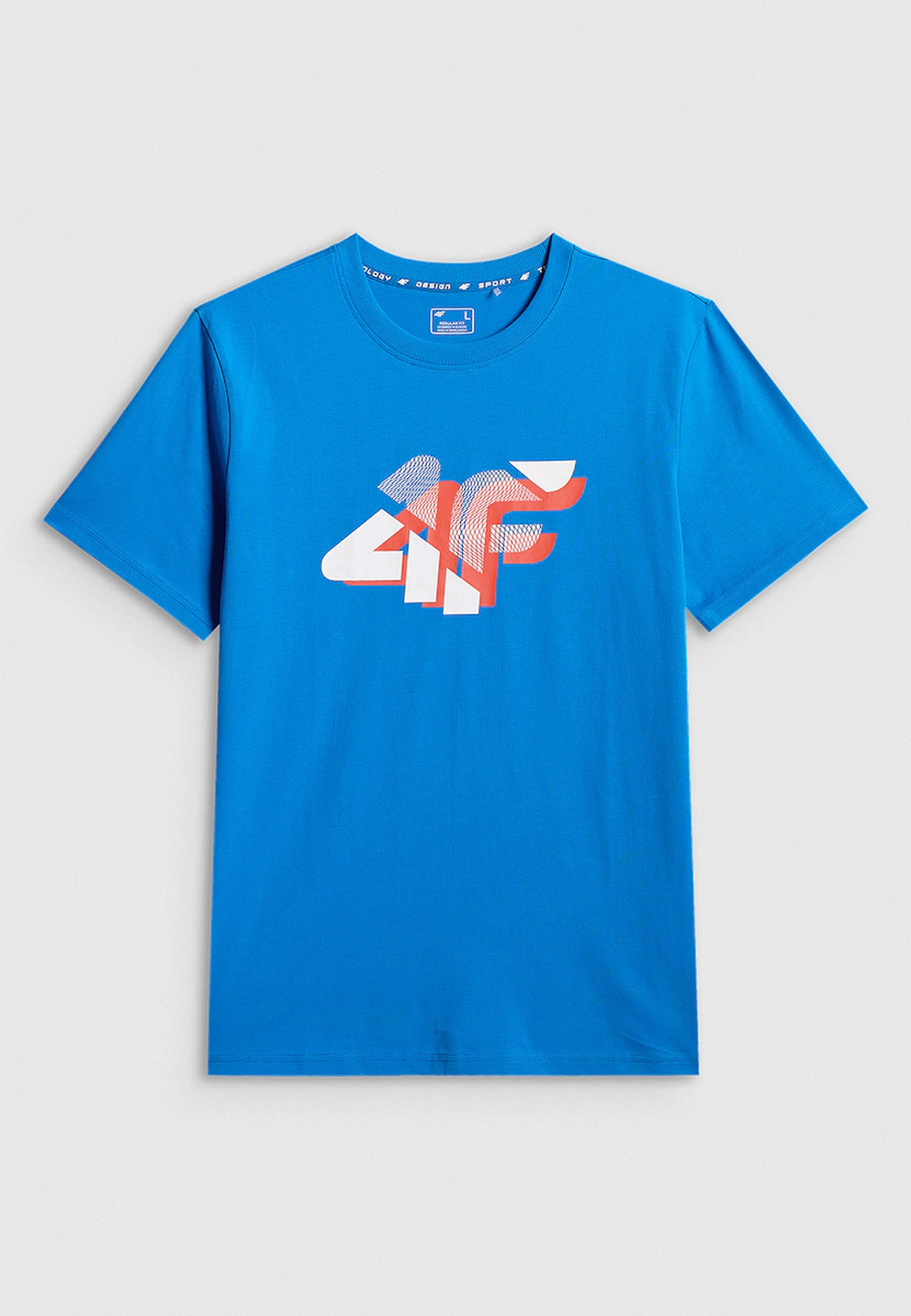 Koszulka Męska 4F Sportowa Bawełniana T-Shirt Regular Niebieski 4FWSS26TTSHM2667