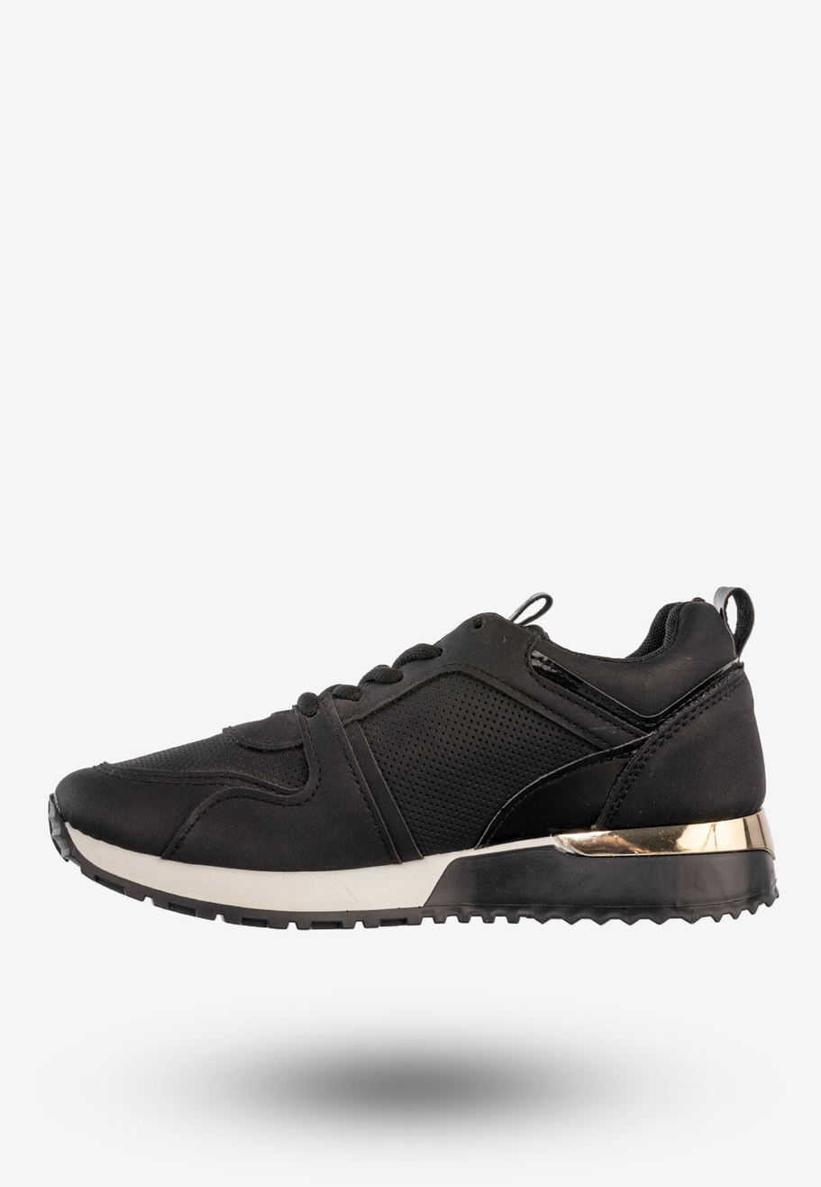 Sneakersy Damskie Ekoskóra Buty Sportowe Półbuty Czarne