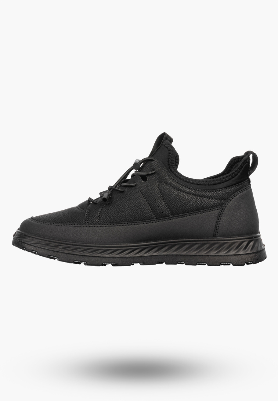 Sneakersy Męskie Buty Ekoskóra Wsuwane Lekkie Sportowe Czarne FILIPPO