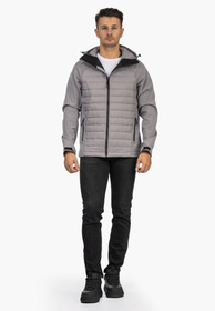 Kurtka Męska 4F Softshell Wiatroodporna Z Kapturem Szara 4FAW21TSOFM096