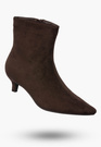 Botki Damskie Zamszowe Ekoskóra Buty Na Zamek Eleganckie Brązowe
