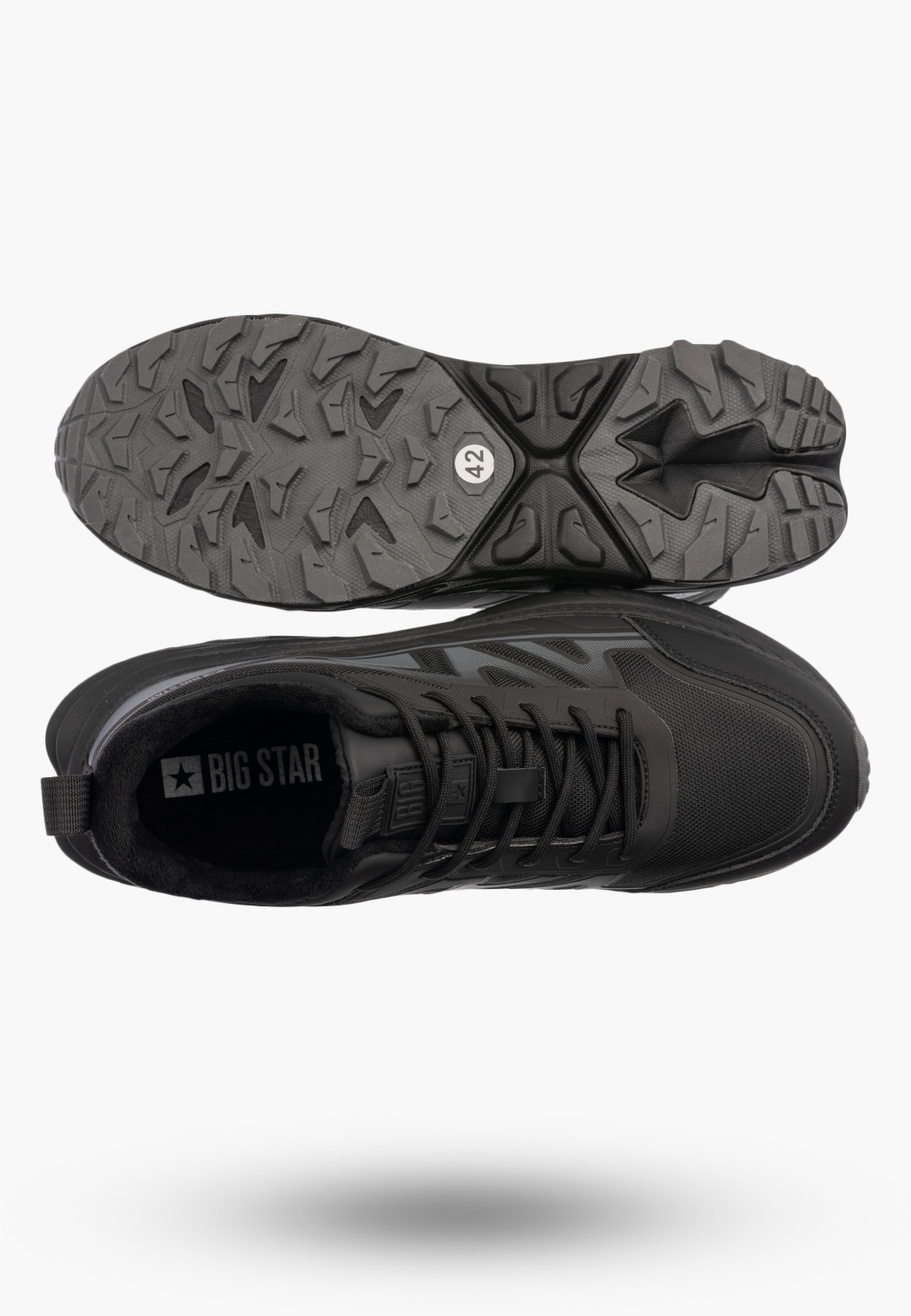 Sneakersy Męskie BIG STAR Ocieplane Półbuty Sportowe Casual Czarne UU174060