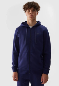 Bluza Męska 4F Z Kapturem Nieocieplana Rozpinana Sportowa Granatowa 4FWSS24TSWSM0951