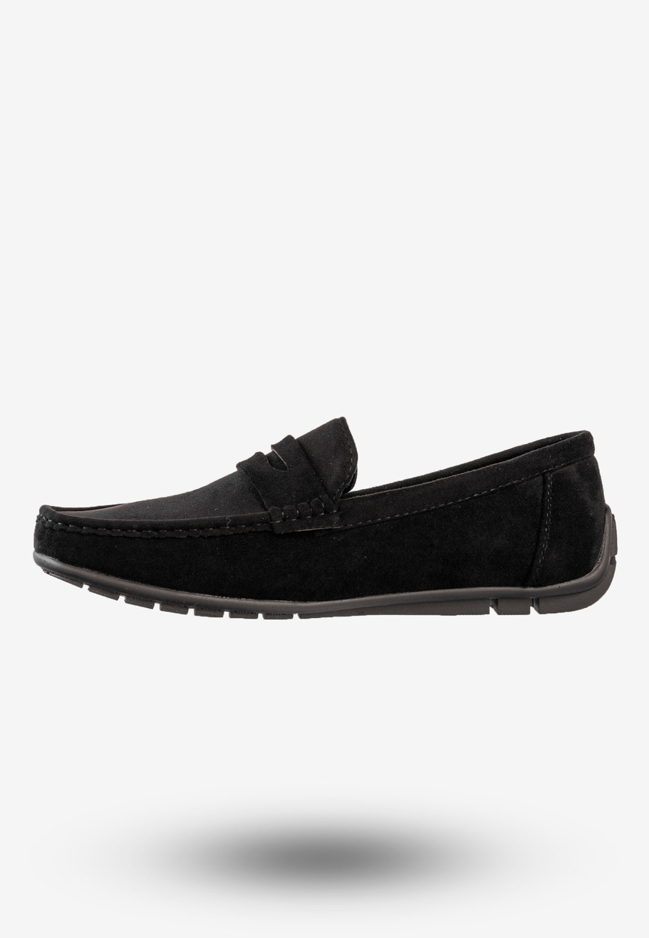 Mokasyny Męskie Eleganckie Buty Wizytowe Unisoft Czarne 24MN02-7710