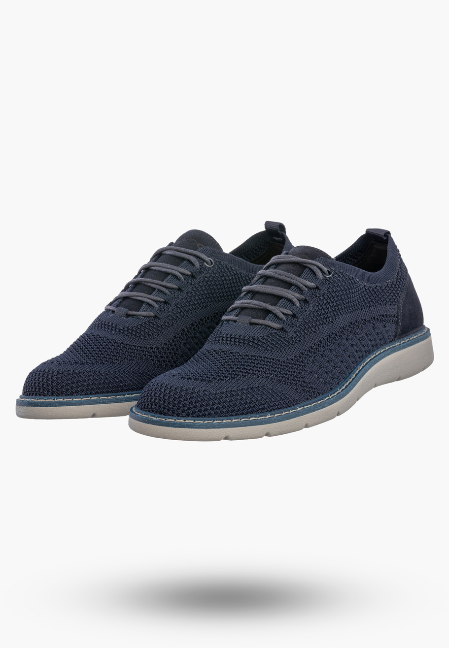 Półbuty Męskie Buty Eleganckie Sneakersy Skóra Naturalna Granatowe IGI&CO 1104011