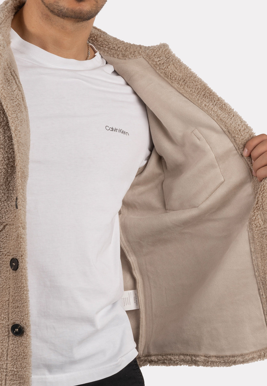 Kurtka Męska Bluza rozpinana Beżowa Oversize Modna K-11-2024