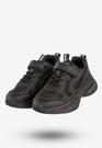 Sneakersy Dziecięce Ekoskóra Buty Sportowe Na Rzepy Półbuty Czarne Apawwa G1815P