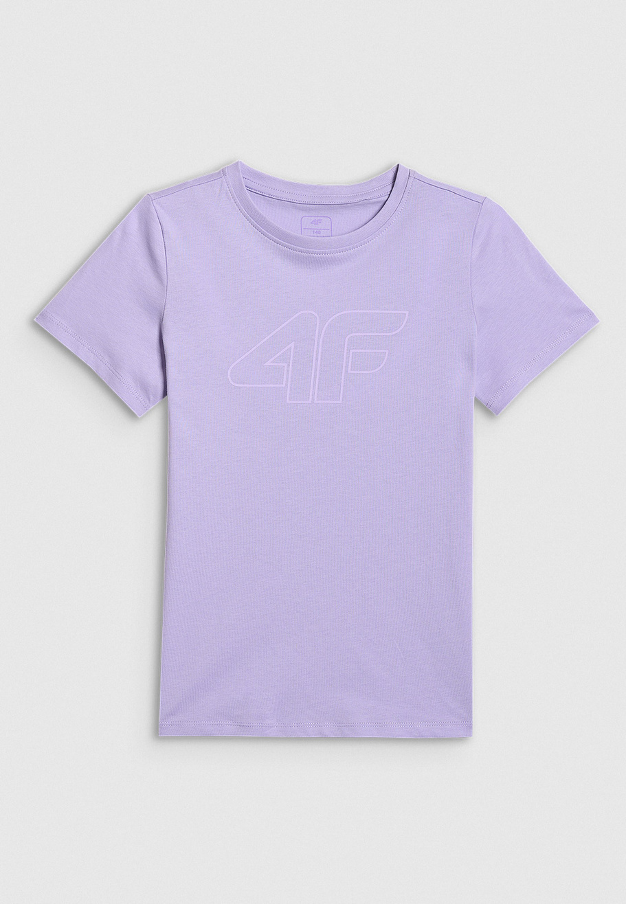Koszulka Dziewczęca 4F T-shirt Sportowy Regular Fioletowy 4FJWSS26TTSHF3004