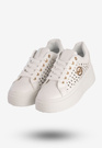 Sneakersy Damskie Ekoskóra Buty Na Platformie Białe MSMG LH201-9
