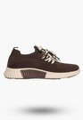 Sneakersy Damskie Buty Sportowe Wsuwane Lekkie Tekstylne Brązowe