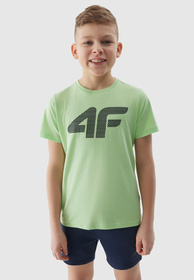 Koszulka Chłopięca 4F T-shirt z logiem Zielona 4FJWSS24TTSHM1115