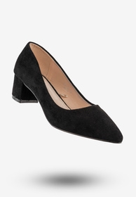 Czółenka Damskie Eleganckie Buty Na Klocku Niskie Czarne Goodin GD-OD-29
