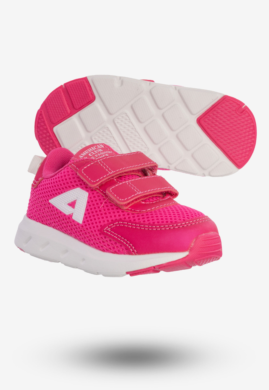 Buty Sportowe Dla Dziewczynki Dziecięce Na Rzepy American Club Różowe ES127/23