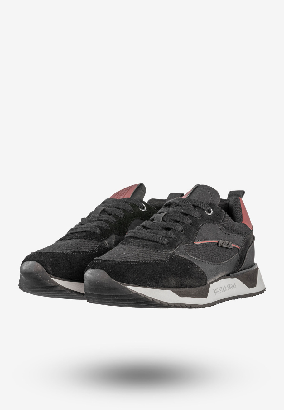 Sneakersy Męskie BIG STAR Buty Sportowe Czarne NN174350