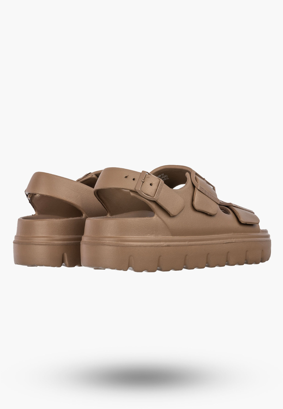 Sandały Damskie BIG STAR Piankowe Buty Letnie Na Klamry Brązowe TT274A035