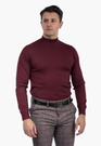 Półgolf Męski Elegancki Golf Klasyczny Bordowy M050-5