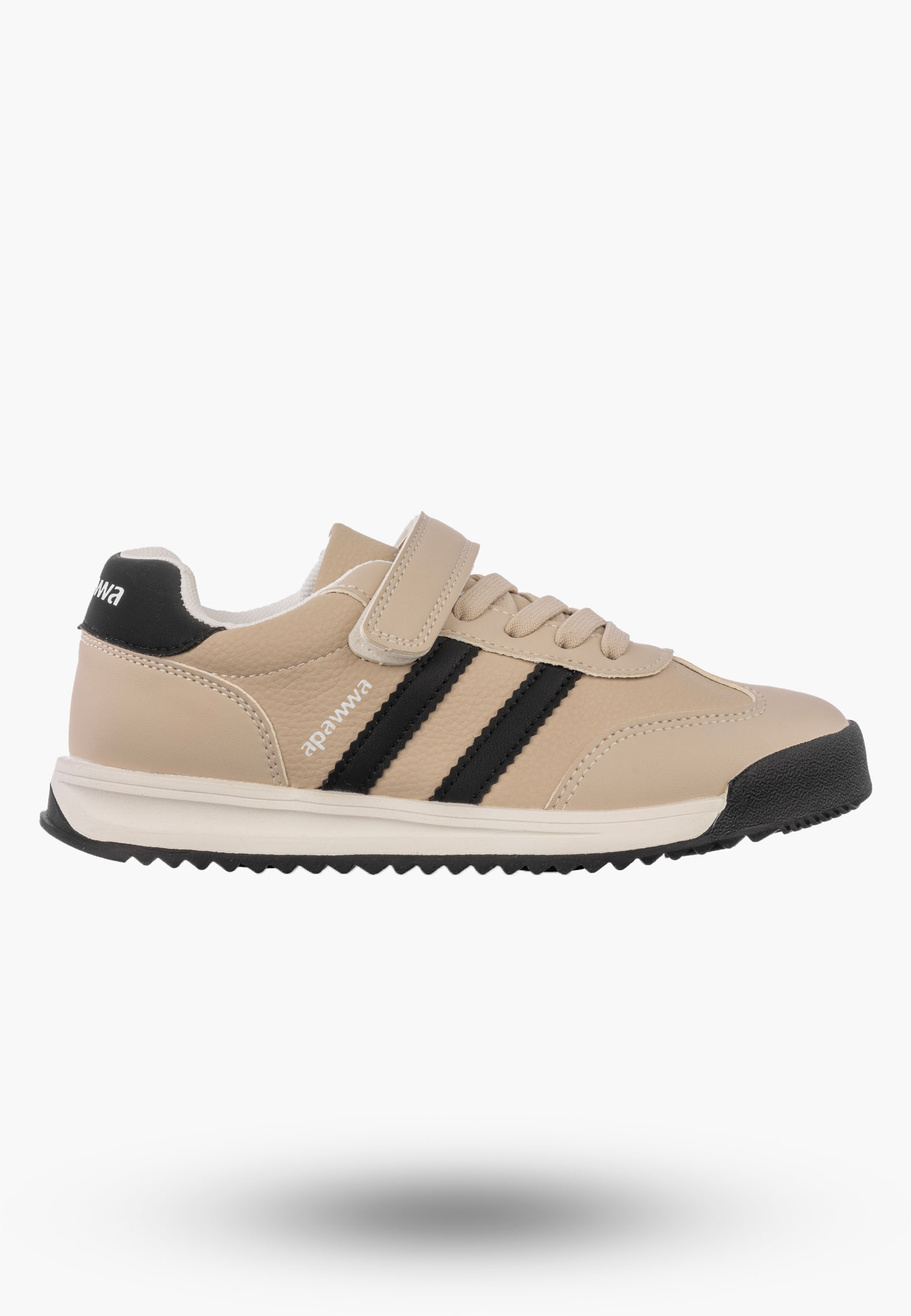 Sneakersy Dziecięce APAWWA Buty Sportowe Skórzana Wkładka Casual Beżowe