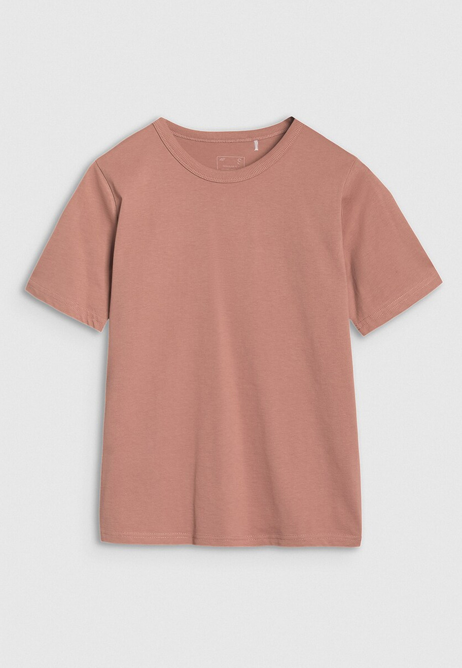 Koszulka Damska 4F T-shirt Regular Basic Casual Bawełna Brązowy 4FWSS25TTSHF1991